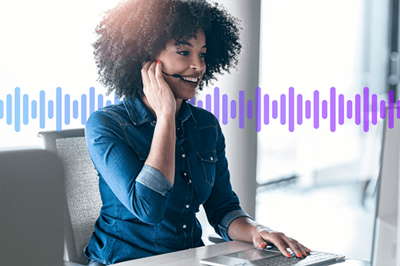 Customer care agent on headset using noise cancellation technology