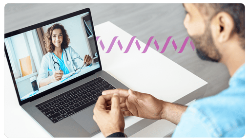 Image of man using telehealth