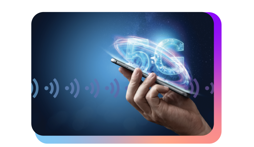 Mobile device showcasing 5G connection